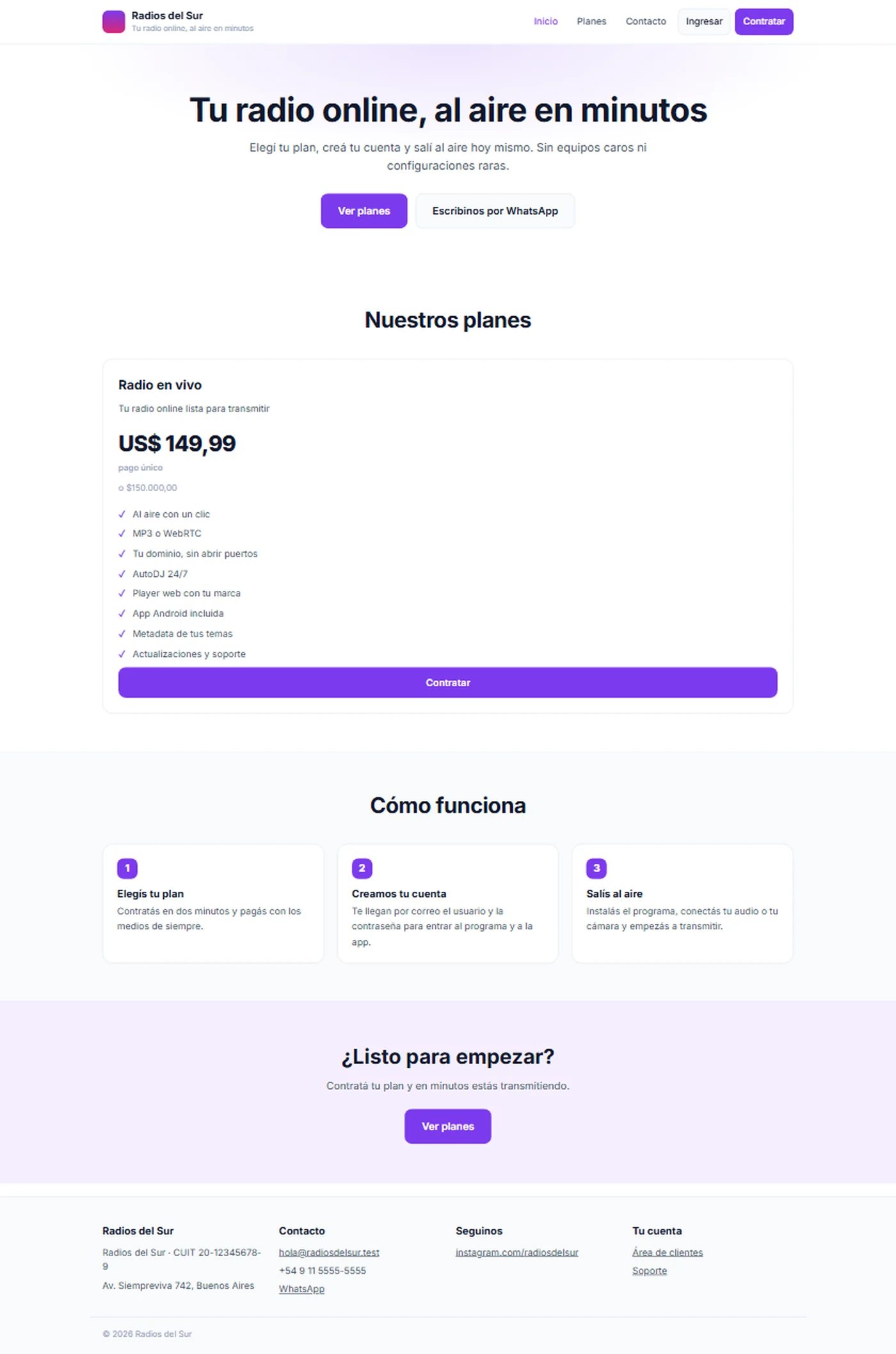 Sitio propio del revendedor: Tu web